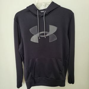 Under Armour Men Small Pull Over Hoodie Jersey Sweatshirt Black